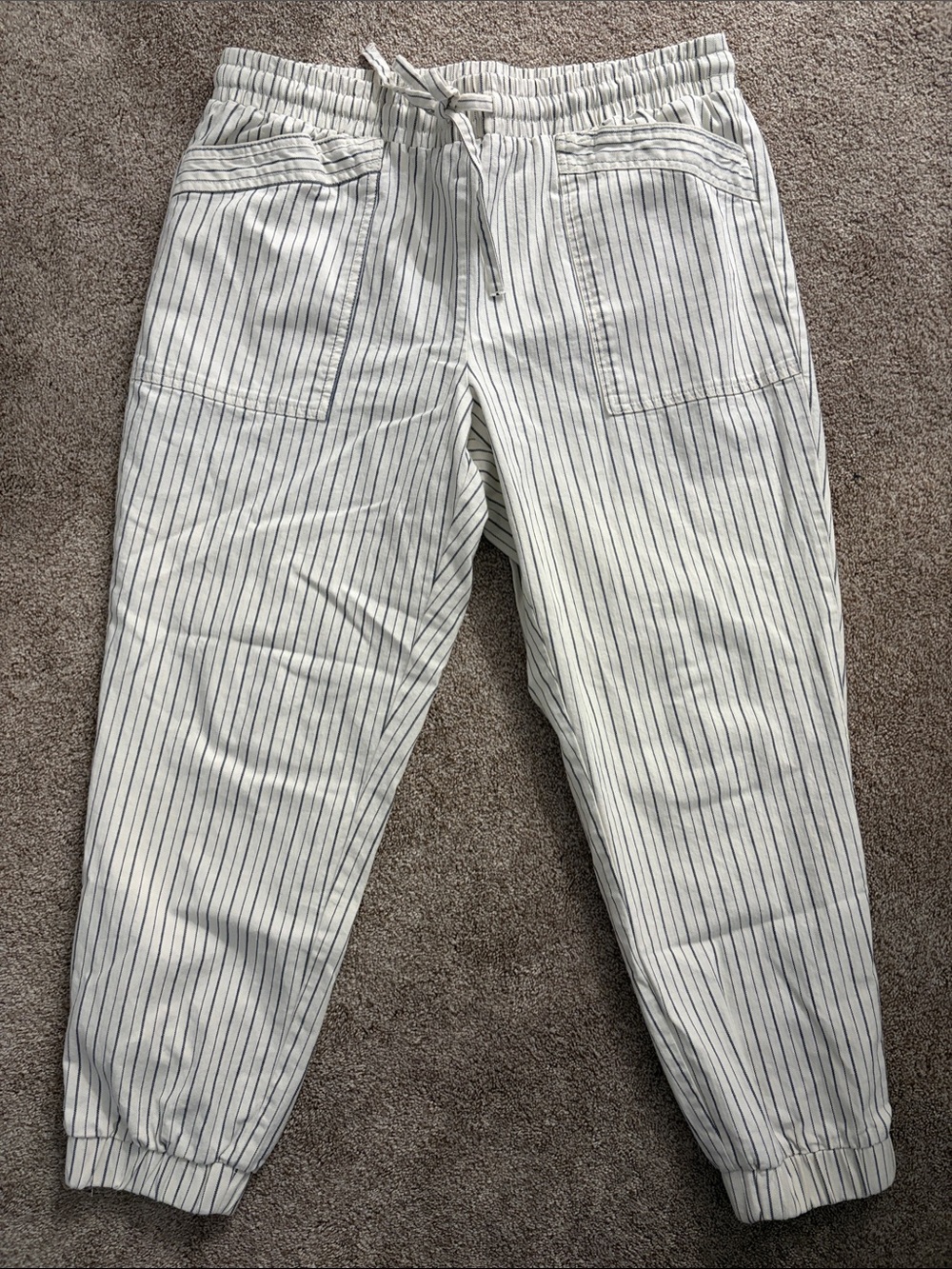 Loft Drawstring Stripe Jogger Pants
